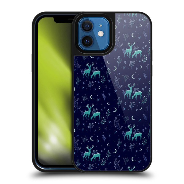 Episodic Drawing Pattern Deers In The Moonlight Gel Armour Case For Apple iPhone 12 / iPhone 12 Pro