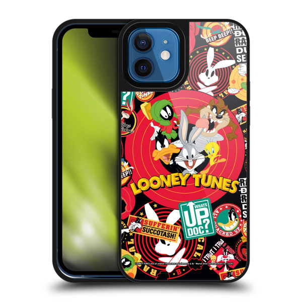 Looney Tunes Graphics and Characters Sticker Collage Gel Armour Case For Apple iPhone 12 / iPhone 12 Pro