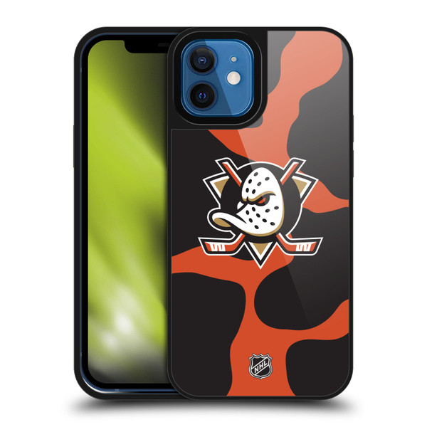 NHL Anaheim Ducks Cow Pattern Gel Armour Case For Apple iPhone 12 / iPhone 12 Pro