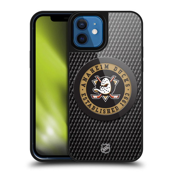 NHL Anaheim Ducks Puck Texture Gel Armour Case For Apple iPhone 12 / iPhone 12 Pro