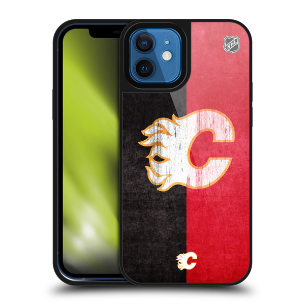 NHL Calgary Flames Half Distressed Gel Armour Case For Apple iPhone 12 / iPhone 12 Pro