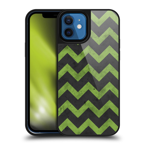 PLdesign Geometric Patterns Green Gray Vintage Gel Armour Case For Apple iPhone 12 / iPhone 12 Pro