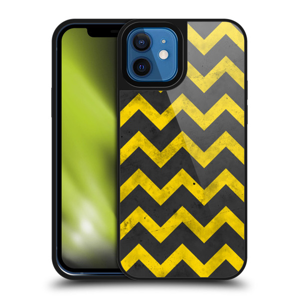 PLdesign Geometric Patterns Yellow Gray Vintage Gel Armour Case For Apple iPhone 12 / iPhone 12 Pro