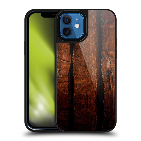 PLdesign Wood Prints Brown Rustic Ombre Gel Armour Case For Apple iPhone 12 / iPhone 12 Pro