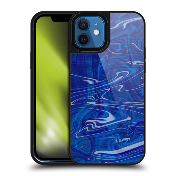 Suzan Lind Marble Dark Blue Gel Armour Case For Apple iPhone 12 / iPhone 12 Pro