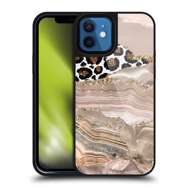 UtArt Wild Cat Marble Cheetah Waves Gel Armour Case For Apple iPhone 12 / iPhone 12 Pro