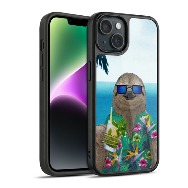 Barruf Animals Sloth In Summer Gel Armour Case For Apple iPhone 14