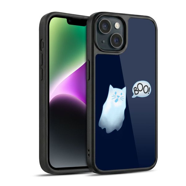 Beth Wilson Doodle Cats 2 Boo Halloween Ghost Gel Armour Case For Apple iPhone 14