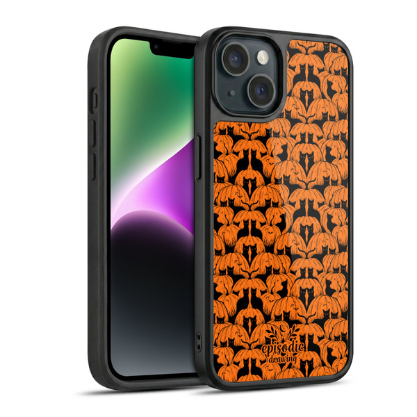 Episodic Drawing Spooky Patterns Pink Moth Gel Armour Case For Apple iPhone 14