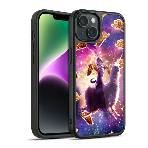 Random Galaxy Space Llama Warrior Cat & Tacos Gel Armour Case For Apple iPhone 14