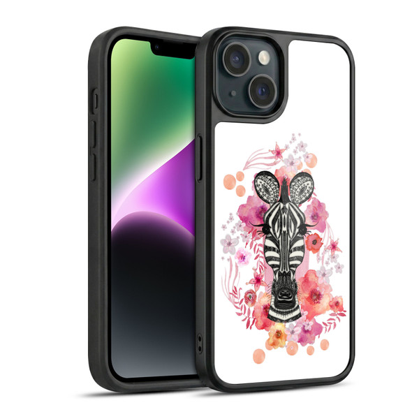 Monika Strigel Animals And Flowers Zebra Gel Armour Case For Apple iPhone 14