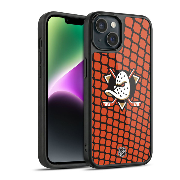 NHL Anaheim Ducks Net Pattern Gel Armour Case For Apple iPhone 14