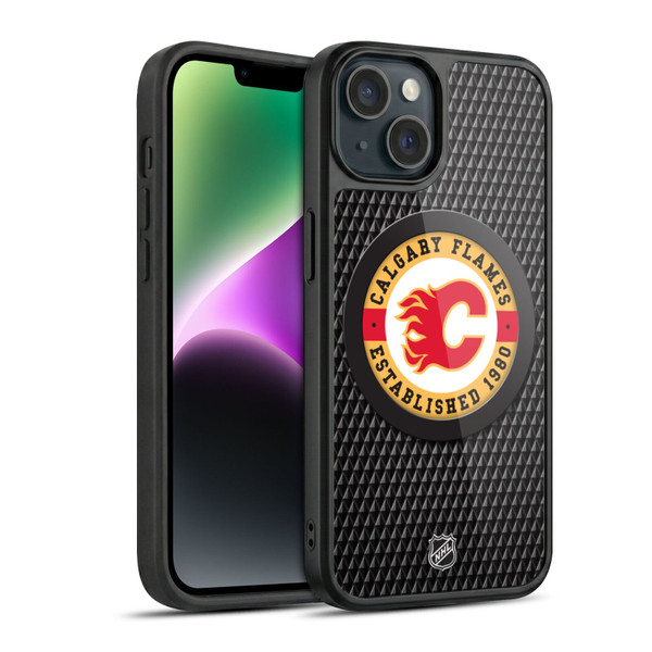 NHL Calgary Flames Puck Texture Gel Armour Case For Apple iPhone 14