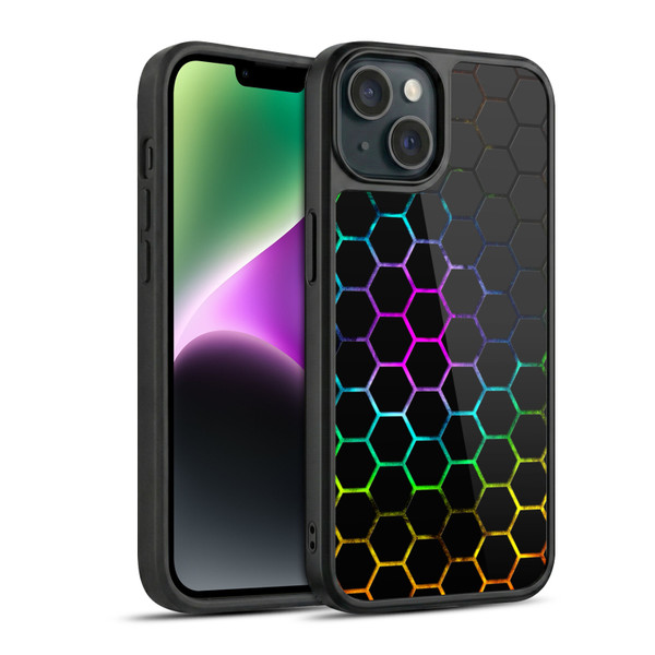 PLdesign Geometric Patterns Honeycomb Spectrum Gel Armour Case For Apple iPhone 14