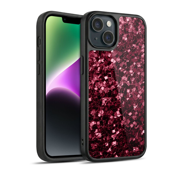 PLdesign Sparkle Prints Burgundy Red Gel Armour Case For Apple iPhone 14