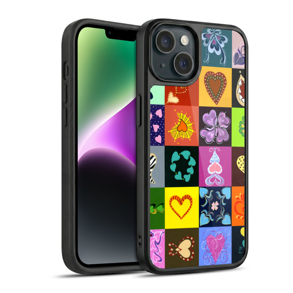 Suzan Lind Colours & Patterns Heart Quilt Gel Armour Case For Apple iPhone 14