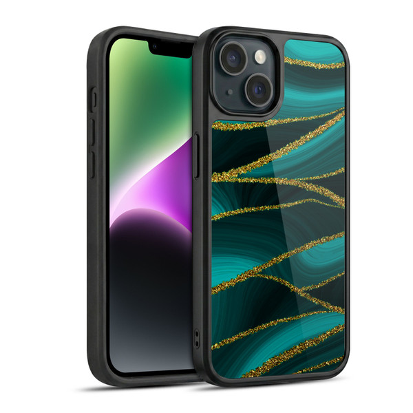 UtArt Malachite Emerald Turquoise Shimmers Gel Armour Case For Apple iPhone 14