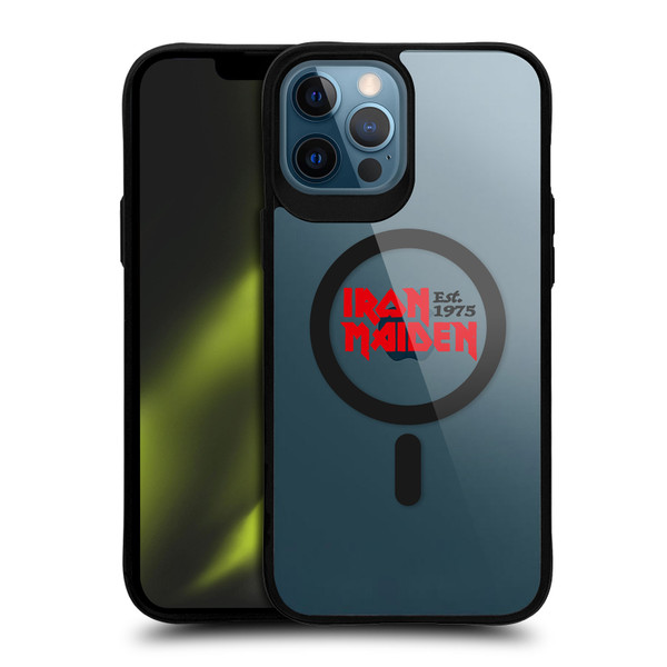 Iron Maiden Graphic Icons Logo BLACK SHOCKPROOF BUMPER CASE COMPATIBLE WITH Apple iPhone 12 Pro Max & MAGSAFE