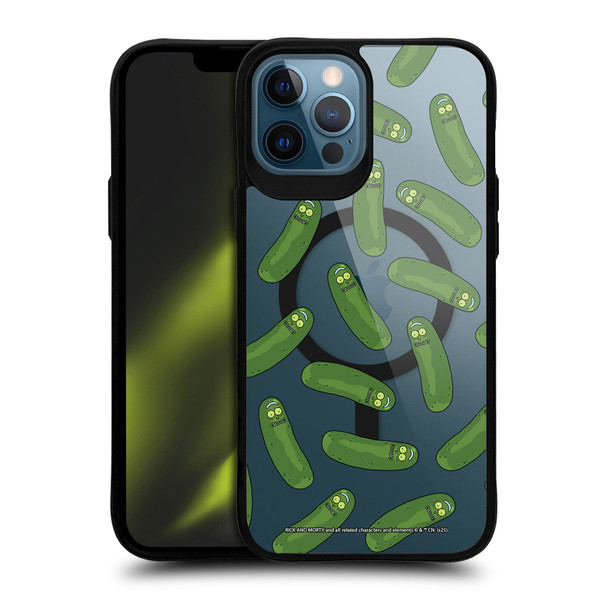 Rick And Morty Character Art Pickle Pattern BLACK SHOCKPROOF BUMPER CASE COMPATIBLE WITH Apple iPhone 12 Pro Max & MAGSAFE
