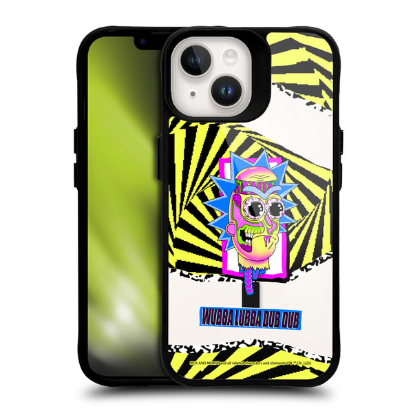 Rick And Morty Character Art Rick Sanchez BLACK SHOCKPROOF BUMPER CASE COMPATIBLE WITH Apple iPhone 14 & MAGSAFE