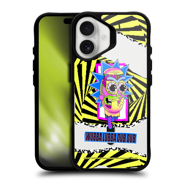Rick And Morty Character Art Rick Sanchez BLACK SHOCKPROOF BUMPER CASE COMPATIBLE WITH Apple iPhone 16 & MAGSAFE