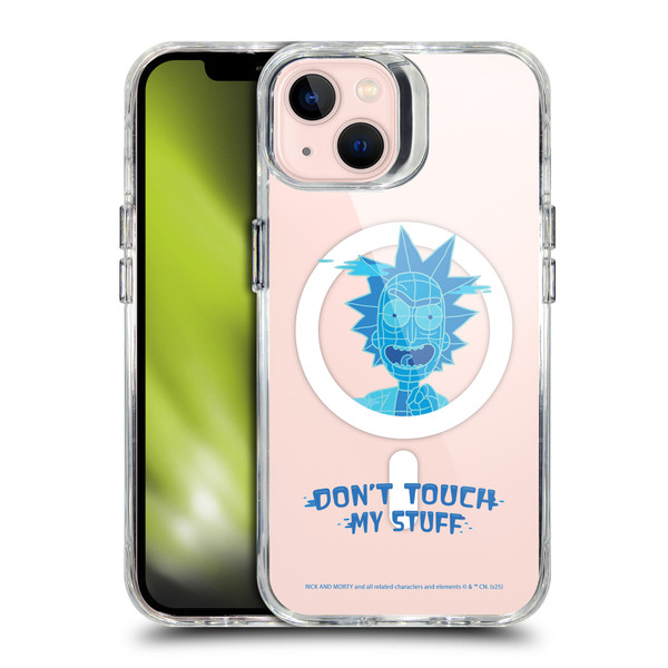 Rick And Morty Character Art Don't Touch My Stuff SHOCKPROOF BUMPER CASE COMPATIBLE WITH Apple iPhone 13 & MAGSAFE