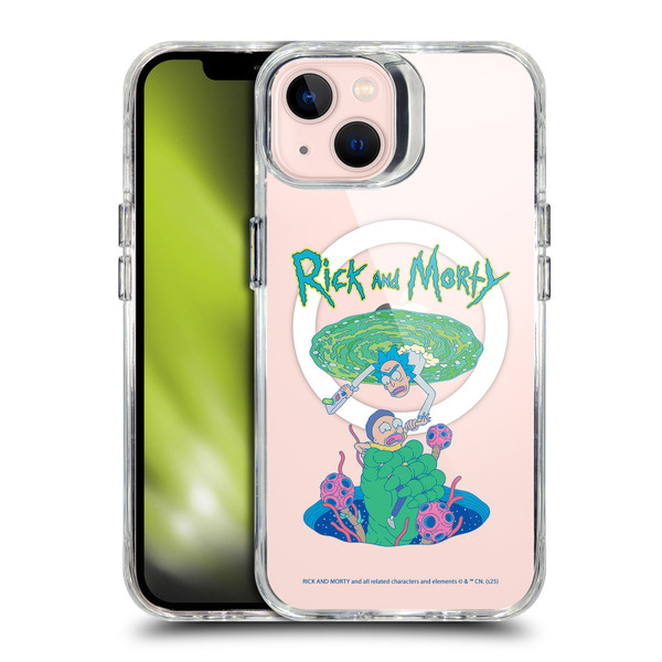 Rick And Morty Character Art Portal Fall SHOCKPROOF BUMPER CASE COMPATIBLE WITH Apple iPhone 13 & MAGSAFE