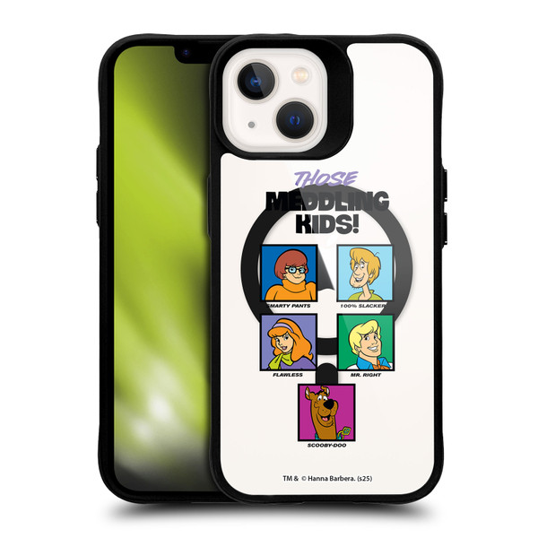 Scooby-Doo Character Art Meddling Kids BLACK SHOCKPROOF BUMPER CASE COMPATIBLE WITH Apple iPhone 13 & MAGSAFE