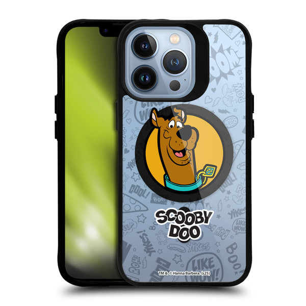 Scooby-Doo Character Art Pattern BLACK SHOCKPROOF BUMPER CASE COMPATIBLE WITH Apple iPhone 13 Pro & MAGSAFE