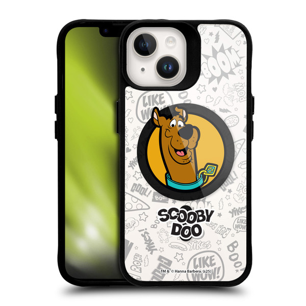 Scooby-Doo Character Art Pattern BLACK SHOCKPROOF BUMPER CASE COMPATIBLE WITH Apple iPhone 14 & MAGSAFE