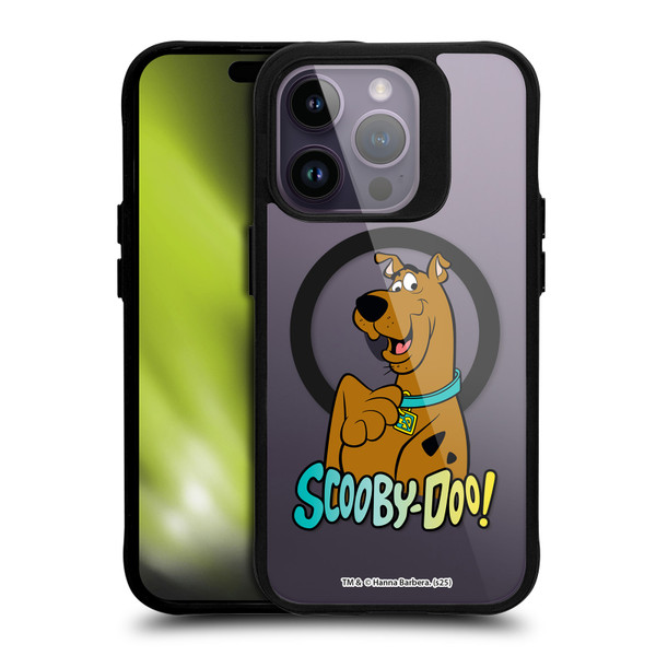 Scooby-Doo Character Art Pose BLACK SHOCKPROOF BUMPER CASE COMPATIBLE WITH Apple iPhone 14 Pro & MAGSAFE