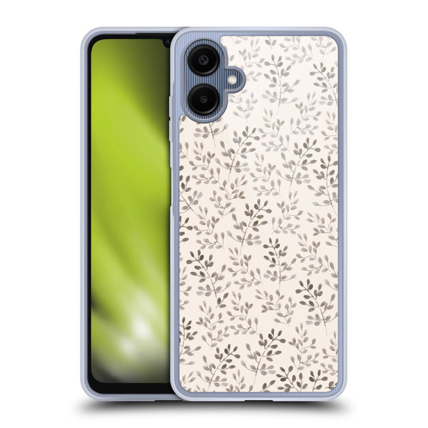 Anis Illustration Mix Pattern Tiny Leaves Beige Soft Gel Case for Samsung Galaxy A06 4G / 5G