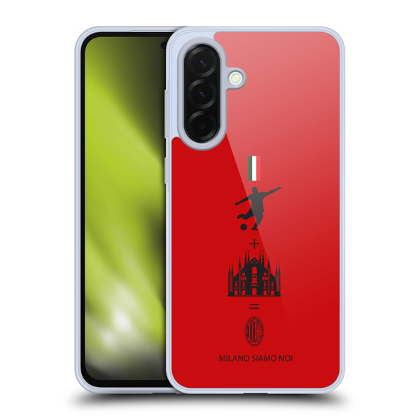 AC Milan Crest Patterns Red Soft Gel Case for Samsung Galaxy A36 5G
