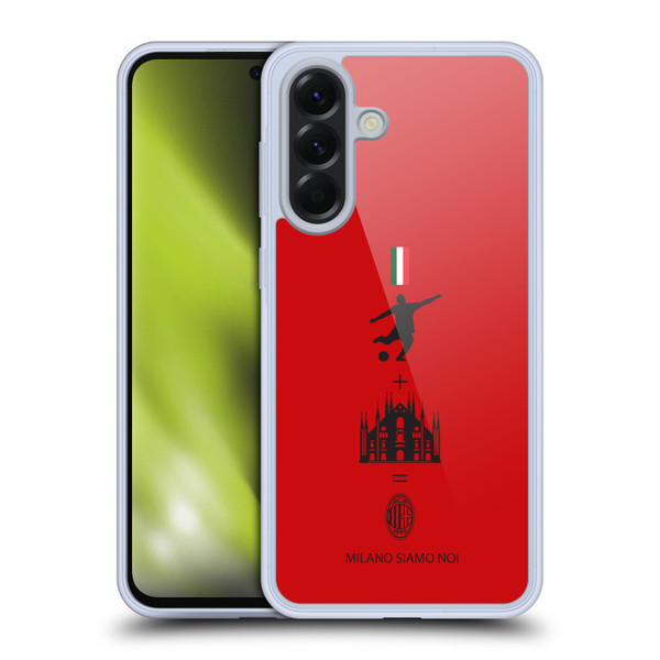AC Milan Crest Patterns Red Soft Gel Case for Samsung Galaxy A56 5G