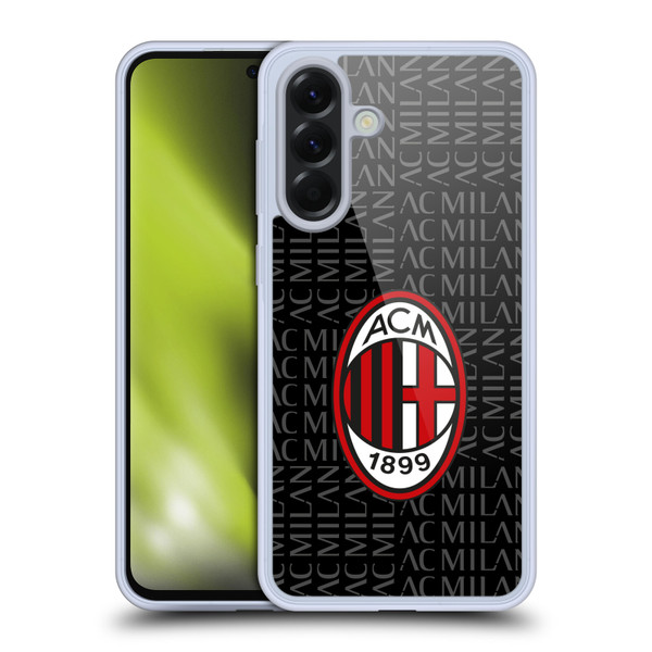 AC Milan Crest Patterns Red And Grey Soft Gel Case for Samsung Galaxy A56 5G