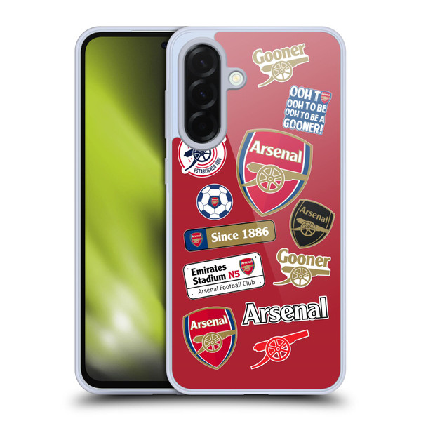 Arsenal FC Logos Collage Soft Gel Case for Samsung Galaxy A36 5G