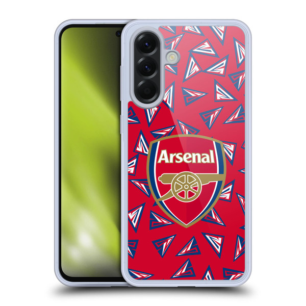 Arsenal FC Logos Geometric Pattern Soft Gel Case for Samsung Galaxy A56 5G