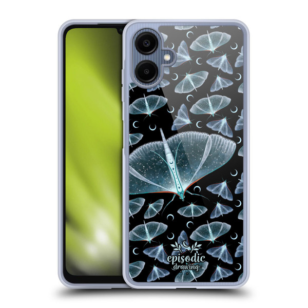 Episodic Drawing Moth Patterns Translucent Soft Gel Case for Samsung Galaxy A06 4G / 5G