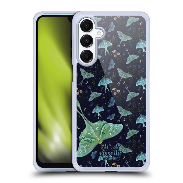 Episodic Drawing Moth Patterns Green Soft Gel Case for Samsung Galaxy A16 5G & MagSafe