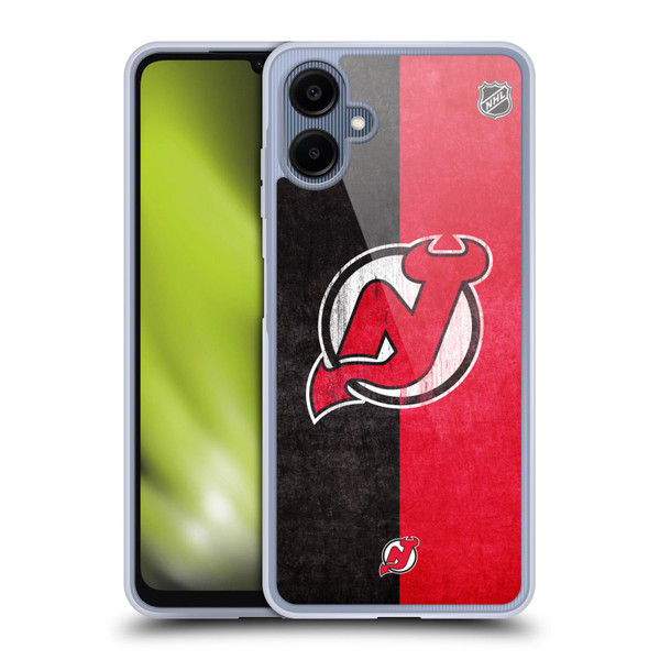 NHL New Jersey Devils Half Distressed Soft Gel Case for Samsung Galaxy A06 4G / 5G