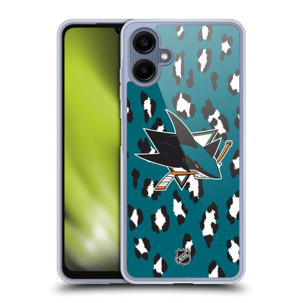 NHL San Jose Sharks Leopard Pattern Soft Gel Case for Samsung Galaxy A06 4G / 5G