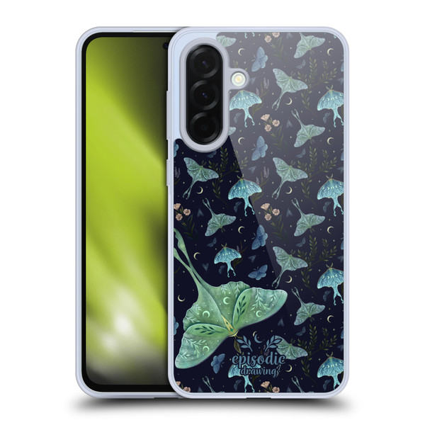 Episodic Drawing Moth Patterns Green Soft Gel Case for Samsung Galaxy A36 5G