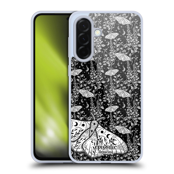 Episodic Drawing Moth Patterns White Soft Gel Case for Samsung Galaxy A36 5G