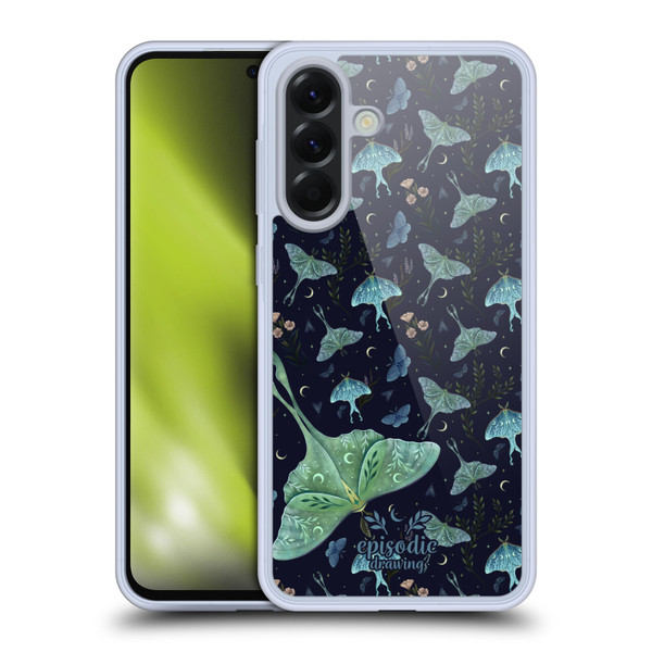 Episodic Drawing Moth Patterns Green Soft Gel Case for Samsung Galaxy A56 5G
