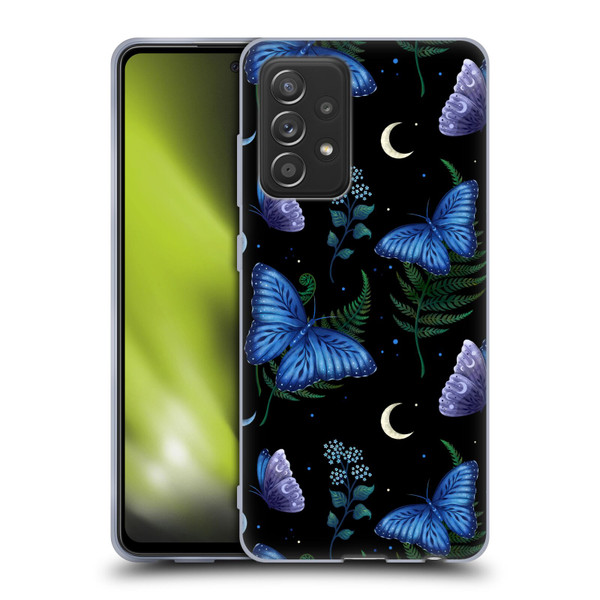 Episodic Drawing Pattern Blue Morpho Butterfly Soft Gel Case for Samsung Galaxy A52 / A52s / 5G (2021)