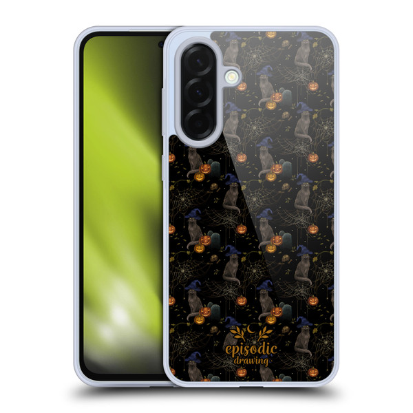 Episodic Drawing Spooky Patterns Cat's Halloween Hat Soft Gel Case for Samsung Galaxy A36 5G