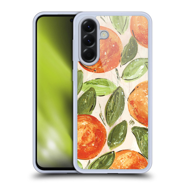Haley Bush Pattern Painting Orange Splash Soft Gel Case for Samsung Galaxy A56 5G