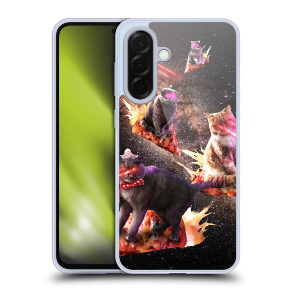 Random Galaxy Space Cat Fire Pizza Soft Gel Case for Samsung Galaxy A36 5G
