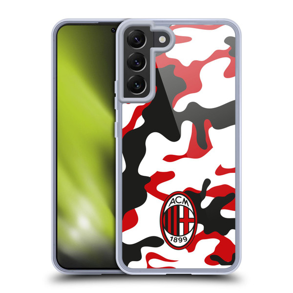 AC Milan Crest Patterns Camouflage Soft Gel Case for Samsung Galaxy S22+ 5G & MagSafe