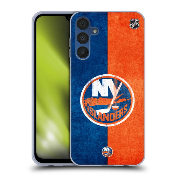 NHL New York Islanders Half Distressed Soft Gel Case for Samsung Galaxy A15 & MagSafe